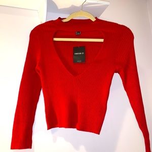 Forever 21 *brand new* cropped cut out sweater
